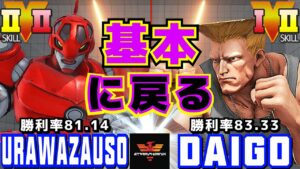ストリートファイター５✨urawazauso [ケン] Vs ウメハラ [ガイル] 基本に戻る | SFV CE✨urawazauso [Ken] Vs Daigo Umehara [Guile]