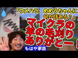 【Minecraft】めめうちゃんがゲストにやってくるも、ウメハラが真っ先にした話が「羊の毛刈りありがとう」で完全に臣下カテゴリだったようです【ストリートファイター5】