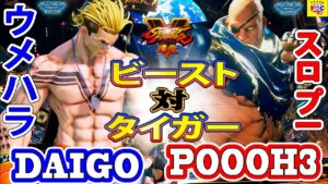 ストリートファイター５💥 ウメハラ「ルーク」対 スロプー 「サガット」ビースト対タイガー｜ Daigo「luke」 vs  Poooh3 「Sagat」 💥SFV🤜FGC🤛