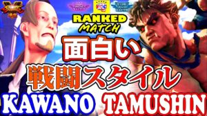 ストリートファイター５💥 カワノ「ファン」対  Tamushin 「影ナル者」面白い戦闘スタイル｜Kawano 「F.A.N.G」vs Tamushin 「Kage」💥SFV 🤜FGC🤛