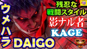 ストリートファイター５💥ウメハラ「影ナル者」残忍な戦闘スタイル｜Daigo「Kage」💥Street Fighter V 🤜FGC🤛