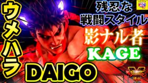 ストリートファイター５💥ウメハラ「影ナル者」残忍な戦闘スタイル｜Daigo「Kage」💥Street Fighter V 🤜FGC🤛