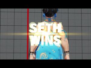 ストリートファイター5　セス勝利画面　春麗（バカンス）