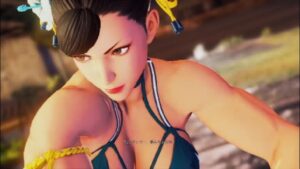 ストリートファイター5　世界1位春麗　ナイト水着で百烈スピニングコンボ　衣装のバリエーションがやばい