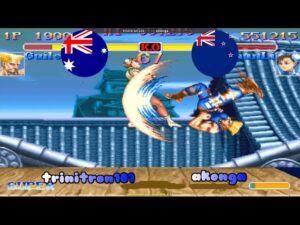 Super Street Fighter 2 Turbo ➤ trinitron101 (Australia) vs akonga (New Zealand) スーパーストリートファイターII X